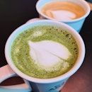 Green tea latte ($7) & Flat white ($6)!