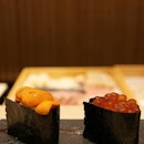 Super fresh uni and ikura sushi at @hashidasushisg .