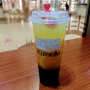 Orange And Lime Drink With Grass Jelly