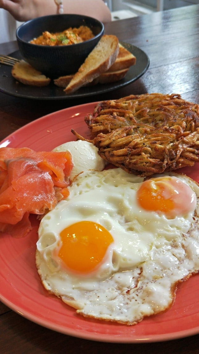 Salmon Rosti With Sunny Side Up
