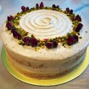 Rose pistachio lavender cake