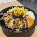 Hideki, Japanese donburi at Yishun Park Hawker Centre when customer can customised ,from base (Soba, rice or salad), protein (chicken, pork, beef and salmon) and sauce.