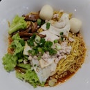 Minced Pork Noodles With Fishballs 