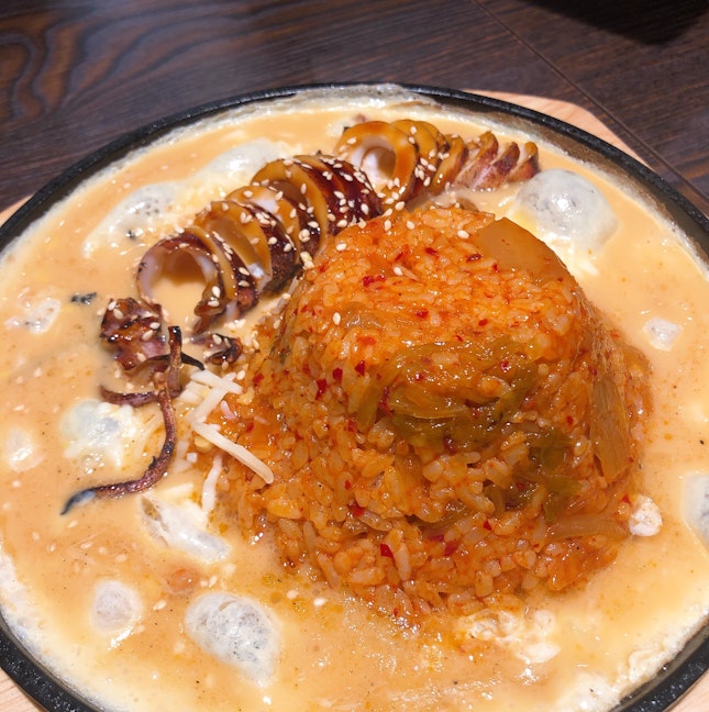 Grilled Squid with Kimchi Fried Rice