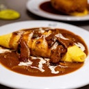 Curry Sauce Omurice with Shabu Shabu Pork