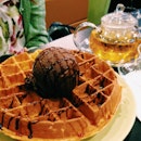 Chocolate Ice Cream Waffles