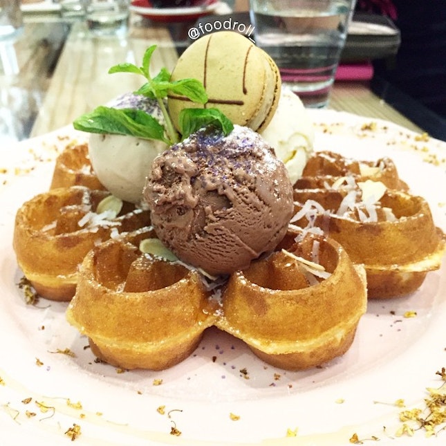 Waffles and confections make a play at the studio cafe, Bukit Jalil