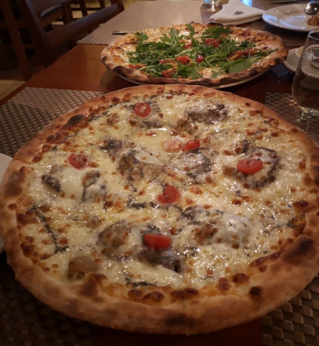 Bufala Pizza ($26) And Beef Pizza ($27)