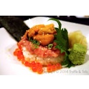 Matsuya special don 😍😍 Sushi rice topped with sea urchin, mash tuna and fish roe..