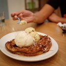 Two Scoops with Buttermilk Waffle (S$8.90 +S$3) .