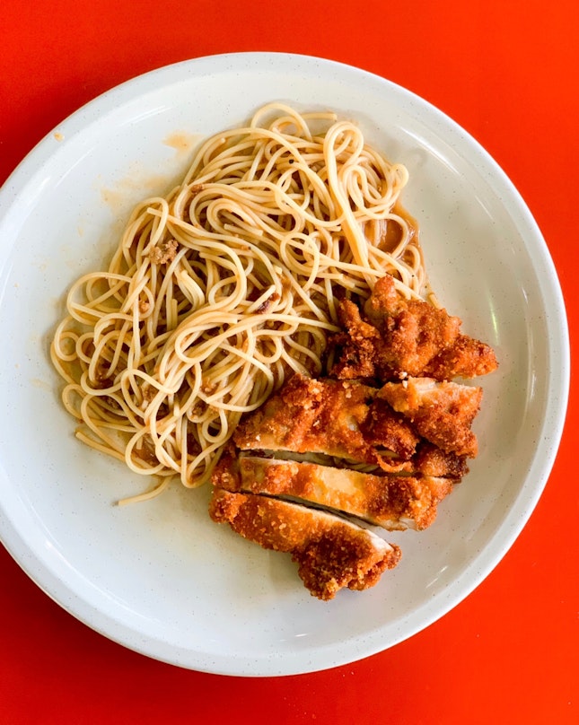 Chicken Cutlet Spaghetti [~$5.50]