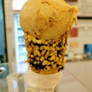 Speculoos Cookie Butter Ice Cream with Peanut Cone
