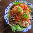 spicy glass noodles salad @ ban khun mae