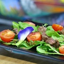 Grilled Ribeye Beef with Ulam Rajah, Spinach, Tomatoes and Soy Ginger Vinaigrette ($13) @ ediblegardencityxtimbre.peatix.com