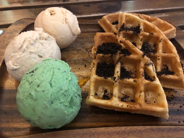 Three Scoops and Waffles