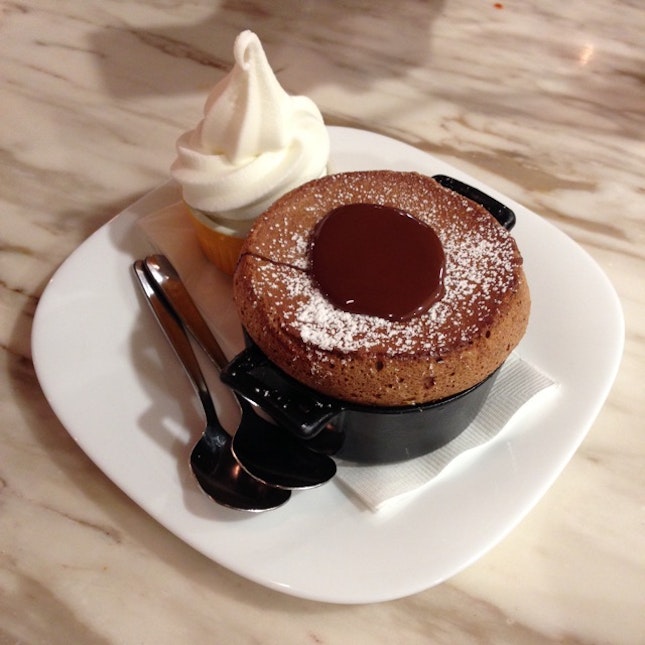 Chocolate Souffle With Soft Creme