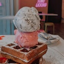 Double Scoop Gelato with Signature Waffles ($11)