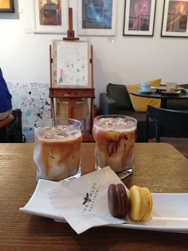 Mocha, Latte, Dark Choc Macaron And Yuzu Macaron (~$4.50/pax)