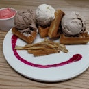 Waffles With Assorted Ice Cream