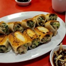 Pan-fried Mixed Seafood & Pork Dumplings | $9