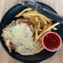 Grilled Chicken And Fries (Mushroom sauce)