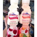 [Lychee/Mix Fruits/Strawberry/Mango Yogurt Drink S$2.95 for 2] - brought them to the picnic yesterday and they turned into warm yogurt drink 😒🍼☀️