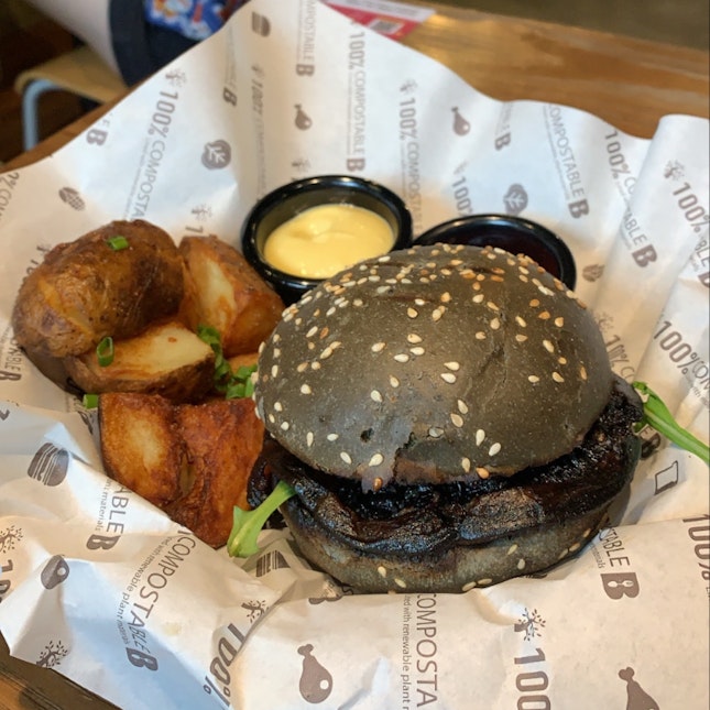 charcoal portobello mushroom burger