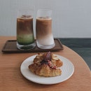 Iced White Coffee And Croissant