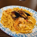Tom Yam Seafood Spaghetti 