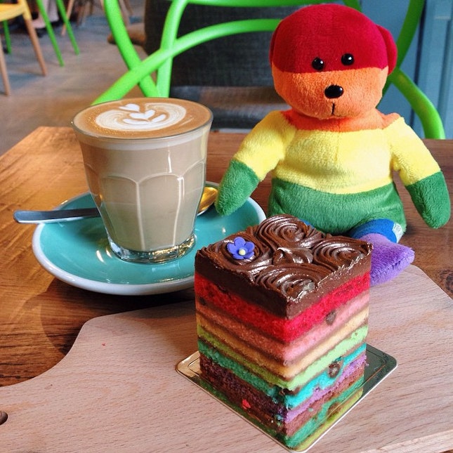 Finally tried the rainbow cake ($6) from Bakery Chef via #envycoffee!