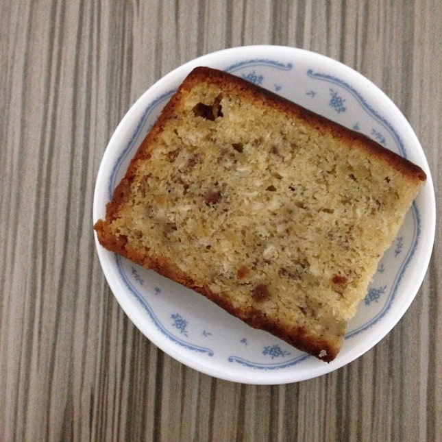 Banana bread with coconut flakes for the added crunch ($3.80).