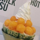 Melon Snow Milk Bingsu from Snowman Desserts.