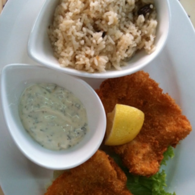 Fish & Chips With Butter Rice