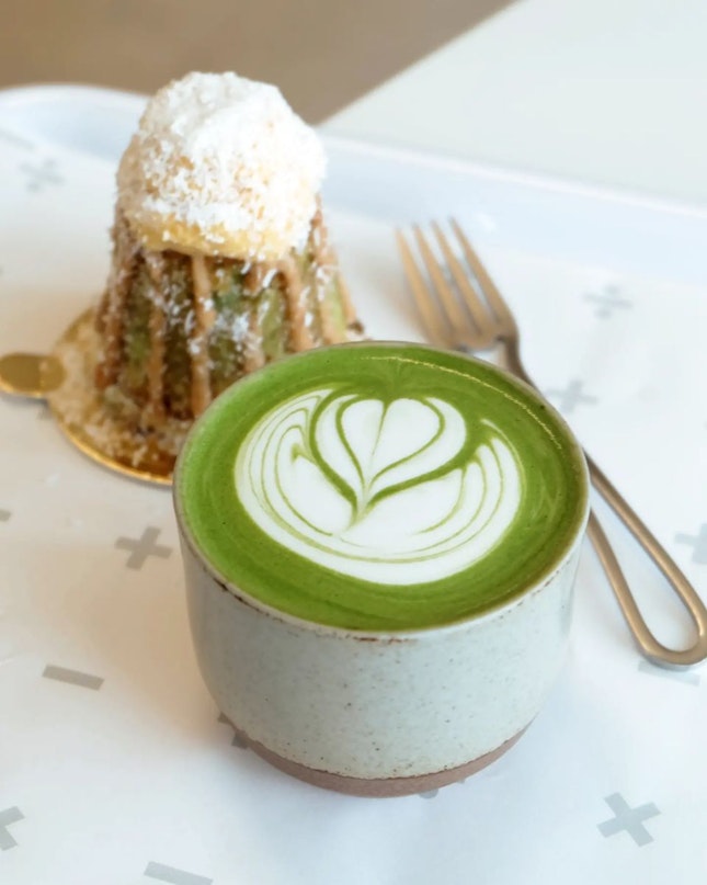 Matcha Latte and signature Mount Ondeh