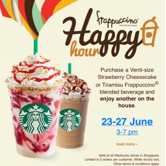 1-for-1 Frappucino Happy Hour