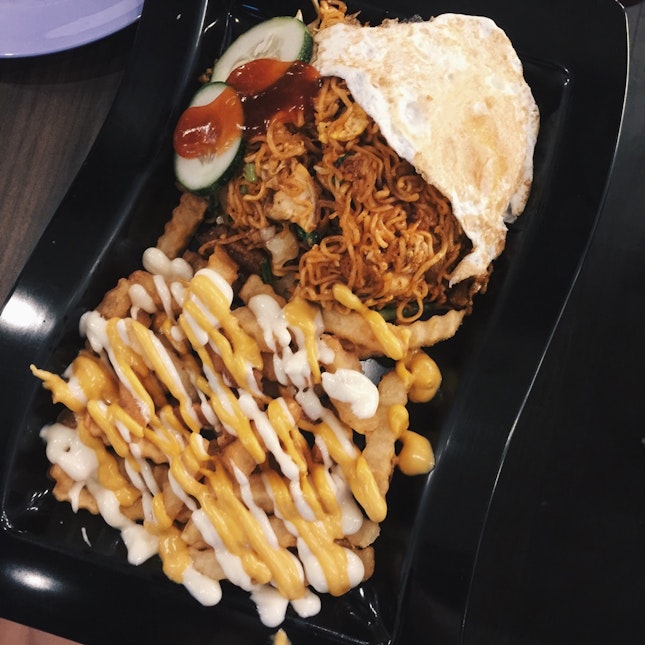 Maggie Goreng with Cheese Fries ($7.50)