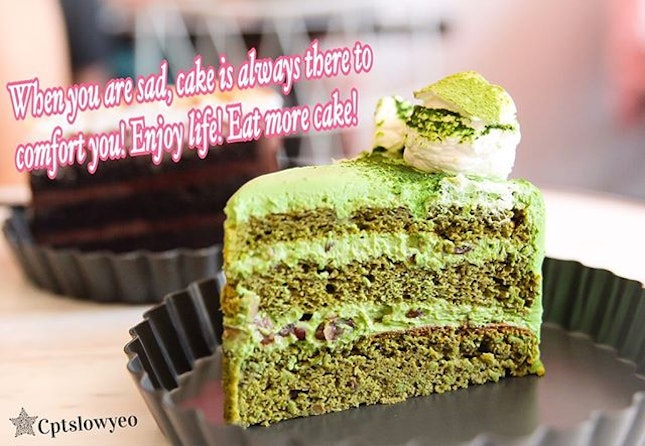 Matcha Azuki cake $6.80  Life is short, eat cake!