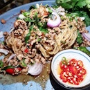Thai style minced iberico ramen, iberico pork collar, 🍄, iberico Thai pork stick, truffles fried rice, hida beef, octopus  #amayzing_tamandesa #burpple