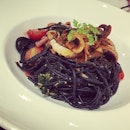 Squid Ink Spaghetti, Baby Octopus #burpple #squidink #spaghetti #blackkettle