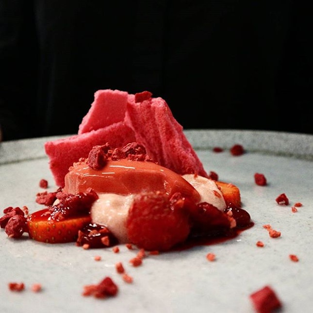 A very vibrant shocking dessert aptly named "Inspired by Red".