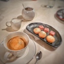 Mignardise (Financier and Pralines) and Coffee

When presented with after dessert bites, I'm definitely eating and enjoying it with a cup of coffee.