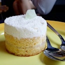 The #coconut #cake at #SUTD #AriaCafe is a #chef #homemade #speciality #dessert.