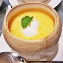 Chilled Mango Cream With Pomelo, Sago, And Ice Cream In Young Coconut (SGD $8.80 per portion) @ TungLok XiHe Peking Duck.
