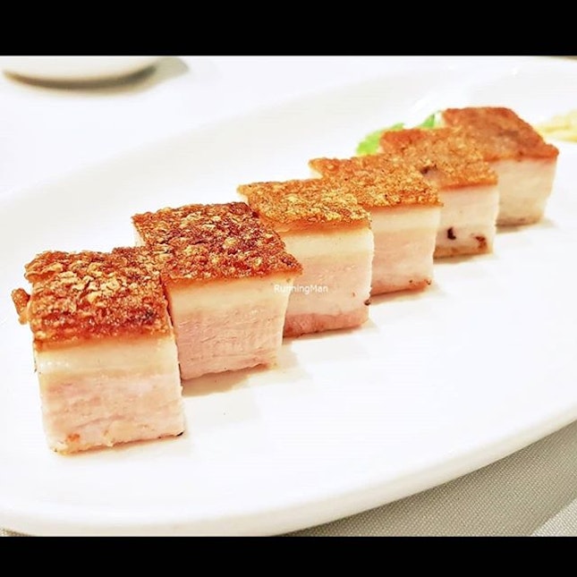 Roasted Crispy Pork Cubes (SGD $12) @ Peach Garden Restaurant.