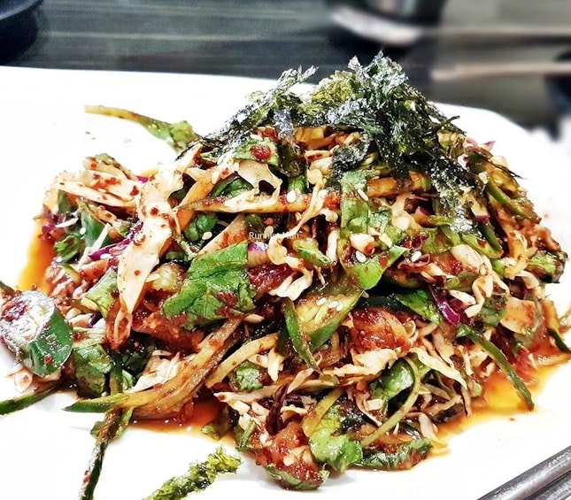 Gwangeohoe Hoimuchim / Raw Halibut Seasoned Salad (SGD $35) @ Three Meals A Day.