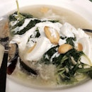 Spinach, Salted Egg And Century Egg Vegetables 