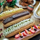 @delihubcatering Giant eclairs in assorted flavours of hazelnut chocolate, lemon meringue mixed berries and matcha azuki.