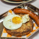 Rosti with Egg & Sausage