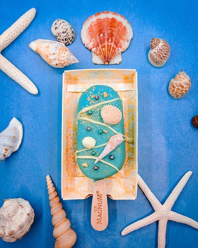Coming a stunning shade of azure, this beach themed magnum ice cream is one of four in their summer lookbook.