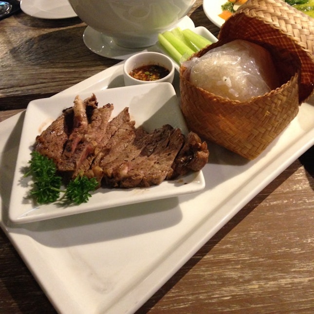 Grilled Beef With Sticky Rice